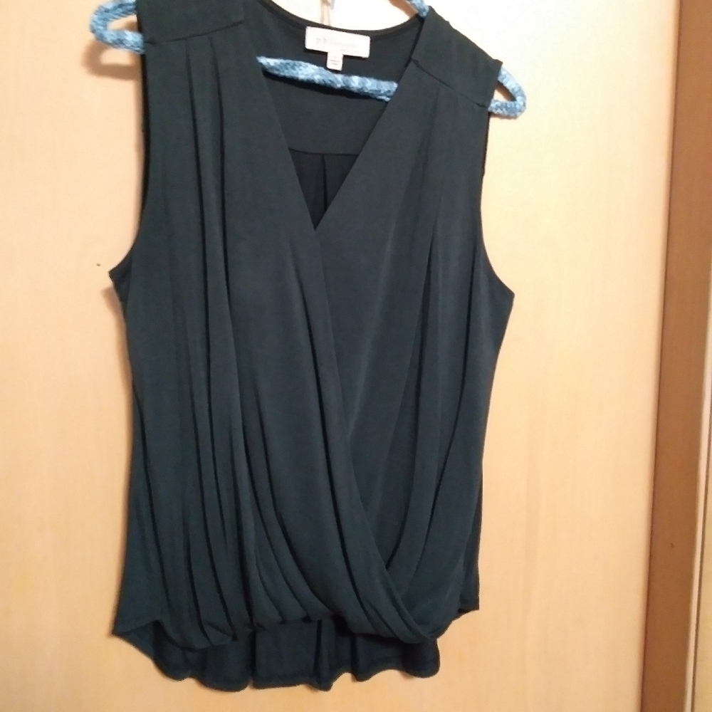 Philosophy Deep Gray Draped Blouse